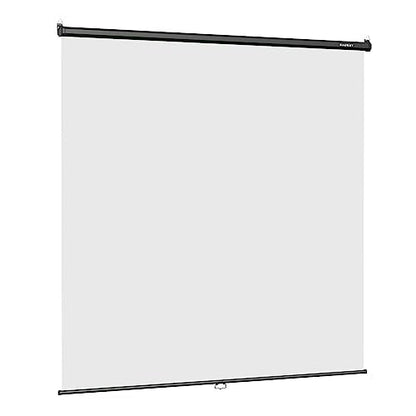 RAUBAY Retractable Pull Down White Screen Backdrop - 78.7" x 86.6" Collapsible Wall-Mount Background for Professional Video Production, Photography, TikTok and Video Conferencing - color: White, size: Wider(78.7 X 86.6in)