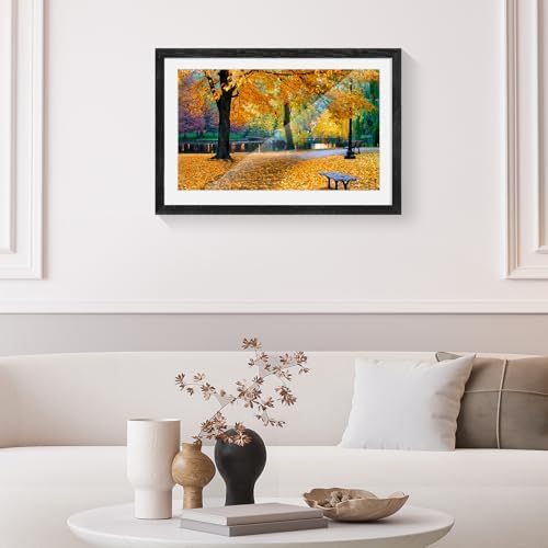 puthiac 13x19 Solid Oak Wood Picture Frames, Black, 3 Pack