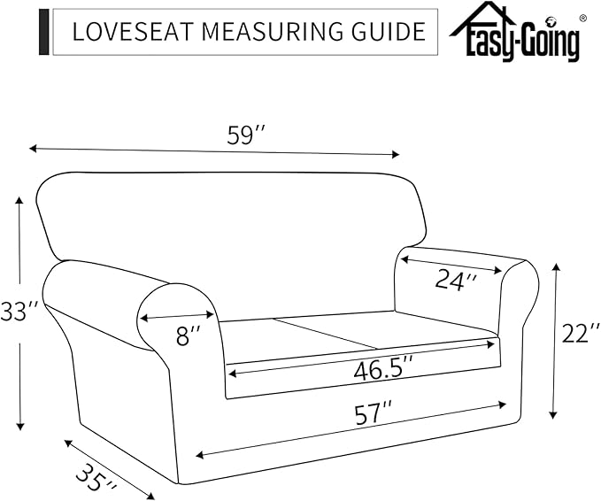 Easy-Going Sofa Slipcover Loveseat Cover Waterproof Couch Cover Washable Sofa Cover for 2 Cushion Couch Non-Slip Fabric Furniture Protector with Pocket for Pets Kids Dog Cat (Loveseat, Taupe)