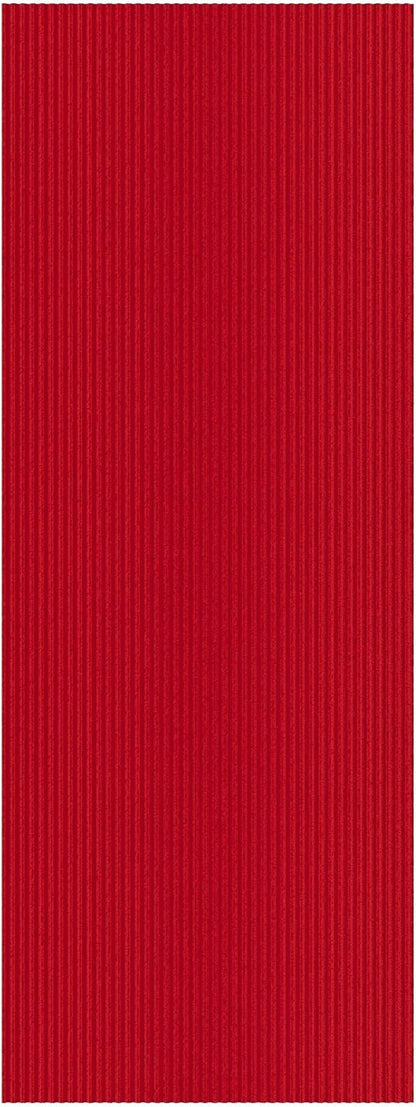 Ottomanson 2'7" x 15' Hallway Runner with Scraper Pile Extra Durable Non-Slip Rug Mat for Indoor & Outdoor Use - Ideal for Kitchen, Entryway, Patio & Garage - High-Traffic Carpet, Red