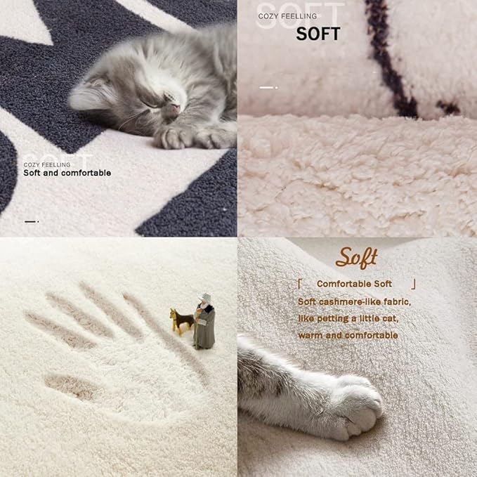 Soft Cashmere Area Rug Luxury Bedside Carpet Bedroom Living Room Mats Solid Color Children's Room Rugs Runner Carpets Indoor Mats Home Décor White Gray Red 2' X 4'