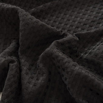 Full Size Bed Skirt 18 Inch Drop with Split Corners, Pleated Waffle Weave Bed Skirt, Tailored Dust Easy Fit, Machine Washable, Black, 18" Full