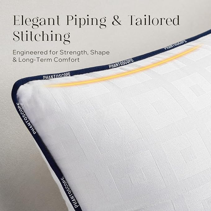 Phantoscope 20x20 Pillow Inserts, Decorative Throw Pillow Inserts with 100% Cotton Jacquard Cover, Virgin Fiber Pillow Sham Stuffer, Square Couch Cushion Pillows, Pack of 2, 20x20 Inch