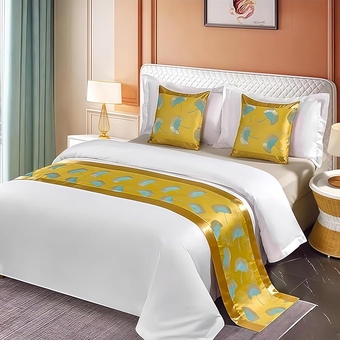 Bed Runner for Guest Room，Luxury Bed Runner，Wedding Bed Runner，Embroidered Bed Runner，Breathable Washable，Hotel Decor，Bed Decorations ，for Home Hotel Decorations(C,50 * 210cm)