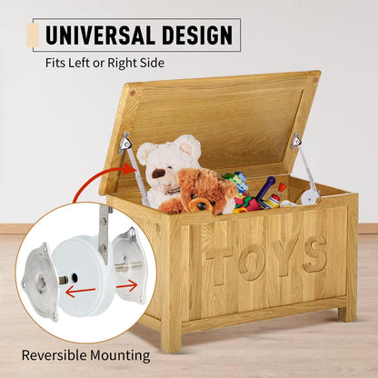 HBL' 2 Pack Soft-Close Lid Hinges for Toy Boxes, Cedar Chests & Benches